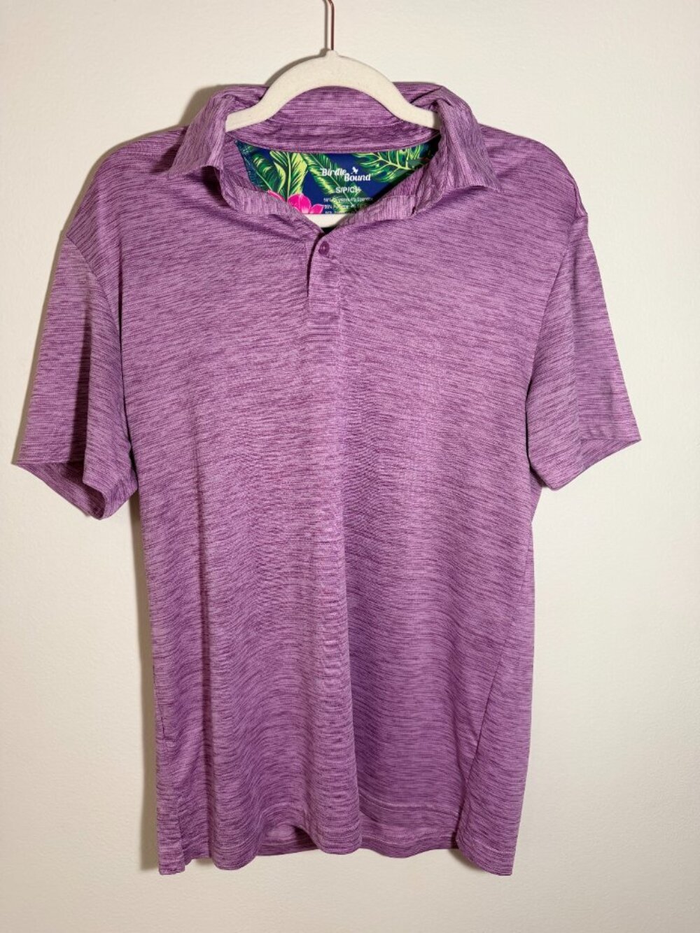 Birdie Bound Purple Golf Polo Vacation Resort Minimalist Athletic Shirt Size S
